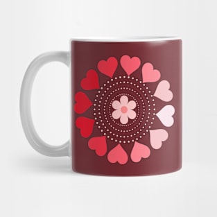 Red hearts circles Mug